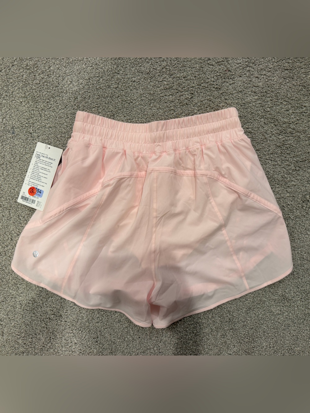 Lululemon NWT Track That Short 5" Pink Pearl Size 10